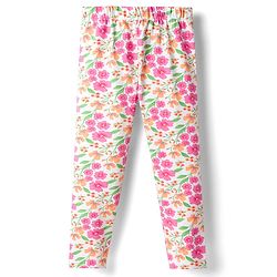 Babyhug Single Jersey Knit Full Sleeves Top & Leggings Set With Floral Print - Pink