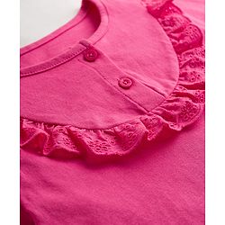 Babyhug Single Jersey Knit Full Sleeves Top & Leggings Set With Floral Print - Pink