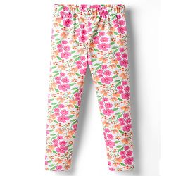 Babyhug Single Jersey Knit Full Sleeves Top & Leggings Set With Floral Print - Pink