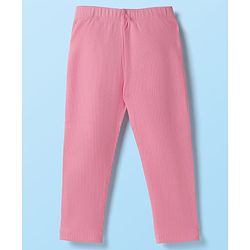 Babyhug Single Jersey Knit Full Sleeves Striped Top & Leggings Set with Butterfly Embroidery - Pink & Blue