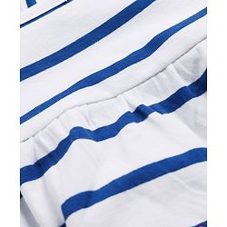 Babyhug Single Jersey Knit Full Sleeves Striped Top & Leggings Set with Butterfly Embroidery - Pink & Blue
