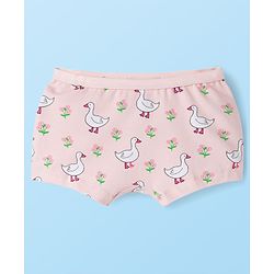 Babyhug Cotton Lycra Knit Hipster With Floral Print Pack Of 3 - White Peach & Light Green