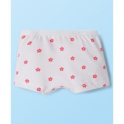 Babyhug Cotton Lycra Knit Hipster With Floral Print Pack Of 3 - White Peach & Light Green