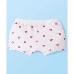 Babyhug Cotton Lycra Knit Hipster With Floral Print Pack Of 3 - White Peach & Light Green