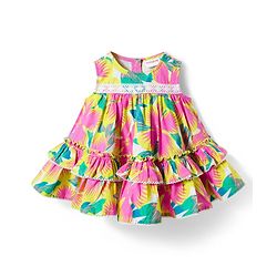 Babyhug Cotton Woven Sleeveless Floral Printed Frock With Lace Detailing & Headband - Multicolor