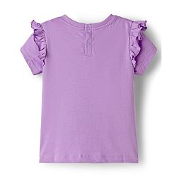 Babyhug Disney 100% Cotton Half Sleeves T-Shirt With Minnie Mouse Graphic - Lavender