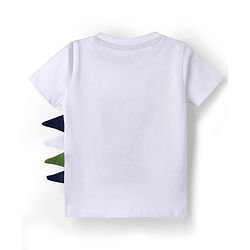 Babyhug 100% Cotton Knit Half Sleeves Dino Printed T-Shirt & Shorts Set - White & Green