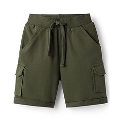 Babyhug 100% Cotton Half Sleeves Cactus Printed Polo T-Shirt & Short Set - Grey & Dark Green
