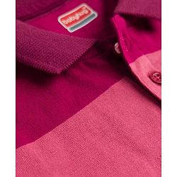 Babyhug Single Jersey Knit Half Sleeves Striped Polo T-Shirt & Shorts Set - Maroon
