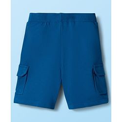 Babyhug Single Jersey Knit Half Sleeves Striped Shirt & Shorts Set - Blue
