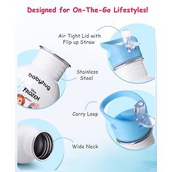 Babyhug Disney Frozen Theme Stainless Steel Color Changing Magic Bottle Multicolor - 600ml| Leak Resistant| BPA Free| Rust Proof| Food Grade 304 SS| Soft Silicone Spout