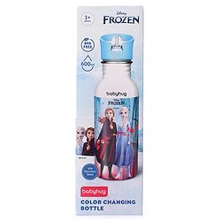 Babyhug Disney Frozen Theme Stainless Steel Color Changing Magic Bottle Multicolor - 600ml| Leak Resistant| BPA Free| Rust Proof| Food Grade 304 SS| Soft Silicone Spout