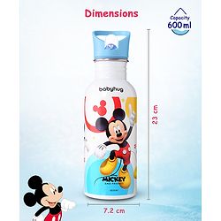 Babyhug Disney Frozen Theme Stainless Steel Color Changing Magic Bottle Multicolor - 600ml| Leak Resistant| BPA Free| Rust Proof| Food Grade 304 SS| Soft Silicone Spout