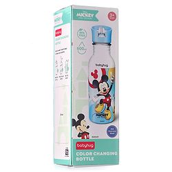 Babyhug Disney Frozen Theme Stainless Steel Color Changing Magic Bottle Multicolor - 600ml| Leak Resistant| BPA Free| Rust Proof| Food Grade 304 SS| Soft Silicone Spout