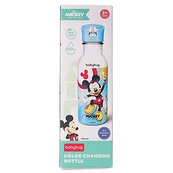 Babyhug Disney Frozen Theme Stainless Steel Color Changing Magic Bottle Multicolor - 600ml| Leak Resistant| BPA Free| Rust Proof| Food Grade 304 SS| Soft Silicone Spout