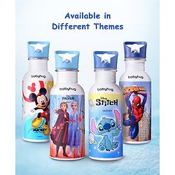 Babyhug Marvel SpiderMan Theme Stainless Steel Color Changing Magic Bottle Multicolor - 600ml| Leak Resistant| BPA Free| Rust Proof| Food Grade 304 SS| Soft Silicone Spout