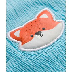 Babyhug 100% Cotton Knit Half Sleeves Fox Embroidered T-Shirt With Short Set - Light Blue