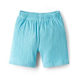 Babyhug 100% Cotton Knit Half Sleeves Fox Embroidered T-Shirt With Short Set - Light Blue