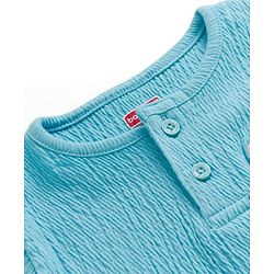 Babyhug 100% Cotton Knit Half Sleeves Fox Embroidered T-Shirt With Short Set - Light Blue
