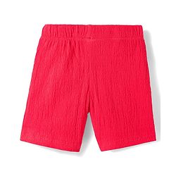 Babyhug Single Jersey Knit Half Sleeves T-Shirt & Shorts Set with Bear Patch Detailing - Red