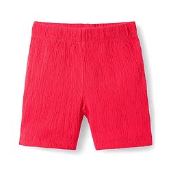 Babyhug Single Jersey Knit Half Sleeves T-Shirt & Shorts Set with Bear Patch Detailing - Red