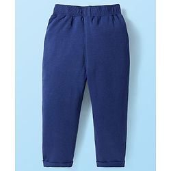 Babyhug Single Jersey Knit Half Sleeves Cut & Sew Polo T-Shirt & Lounge Pant Set with Smiley Print - Navy Blue