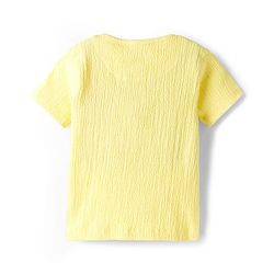 Babyhug Single Jersey Knit Half Sleeves T-Shirt & Shorts Set with Bear Patch Detailing - Yellow