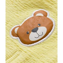 Babyhug Single Jersey Knit Half Sleeves T-Shirt & Shorts Set with Bear Patch Detailing - Yellow