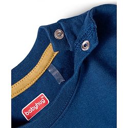 Babyhug Single Jersey Knit Half Sleeves T-Shirt & Woven Shorts Set With Animal Print - Blue & Beige