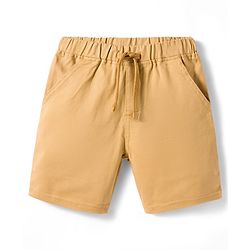 Babyhug Single Jersey Knit Half Sleeves T-Shirt & Woven Shorts Set With Animal Print - Blue & Beige