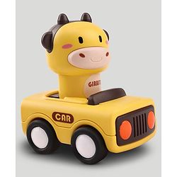 Babyhug Press & Go Giraffe and Cow Characters Cars for Toddlers| Animal Mini Racing Car for Early Learning|Fun Toy for 3+ Years Kids |BIS Certified| Pack of 2| Imaginative Play| Toddler Gifting Option