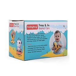 Babyhug Press & Go Giraffe and Cow Characters Cars for Toddlers| Animal Mini Racing Car for Early Learning|Fun Toy for 3+ Years Kids |BIS Certified| Pack of 2| Imaginative Play| Toddler Gifting Option