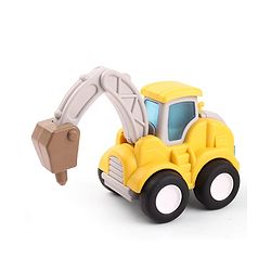 Babyhug Press & Go Mini Bulldozer & Driller Truck Toy with Flexible Joints for Toddlers| Early Learning & Development| Pretend Play Toy| Fun Toy for 3+ Years Kids |BIS Certified| Pack of 2
