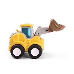 Babyhug Press & Go Mini Bulldozer & Driller Truck Toy with Flexible Joints for Toddlers| Early Learning & Development| Pretend Play Toy| Fun Toy for 3+ Years Kids |BIS Certified| Pack of 2