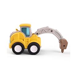 Babyhug Press & Go Mini Bulldozer & Driller Truck Toy with Flexible Joints for Toddlers| Early Learning & Development| Pretend Play Toy| Fun Toy for 3+ Years Kids |BIS Certified| Pack of 2