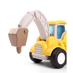 Babyhug Press & Go Mini Bulldozer & Driller Truck Toy with Flexible Joints for Toddlers| Early Learning & Development| Pretend Play Toy| Fun Toy for 3+ Years Kids |BIS Certified| Pack of 2