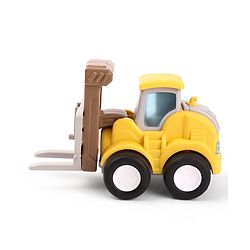 Babyhug Press & Go Mini Bulldozer & Driller Truck Toy with Flexible Joints for Toddlers| Early Learning & Development| Pretend Play Toy| Fun Toy for 3+ Years Kids |BIS Certified| Pack of 2
