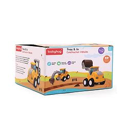 Babyhug Press & Go Mini Bulldozer & Driller Truck Toy with Flexible Joints for Toddlers| Early Learning & Development| Pretend Play Toy| Fun Toy for 3+ Years Kids |BIS Certified| Pack of 2
