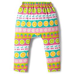 Babyhug Cotton Interlock Knit Full Length Diaper Leggings With Floral Print Pack Of 3 - Pink & Green