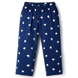 Babyhug Cotton Knit Full Sleeves T-Shirt & Pajama Night Suit With Heart Print - Navy Blue