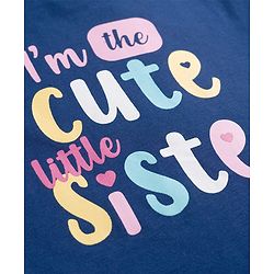 Babyhug Cotton Knit Full Sleeves T-Shirt & Pajama Night Suit With Heart Print - Navy Blue