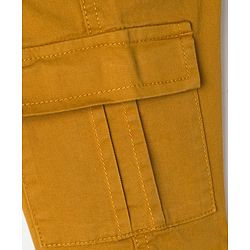 Babyhug Twill Woven Full Length Trouser with Cargo Pockets - Golden Yellow