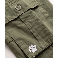 Babyhug 100% Cotton Woven Full Length Solid Trouser With Cargo Pockets - Olive Green