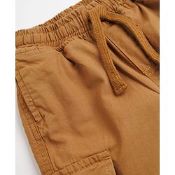 Babyhug 100% Cotton Woven Full Length Solid Trouser With Cargo Pockets - Olive Green