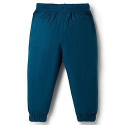 Babyhug Dense Poplin Woven Full Length Solid Colour Trouser Pant with Patch- Navy Blue