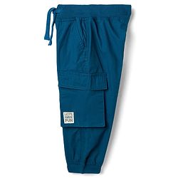 Babyhug Poplin Cotton Woven Full Length Solid Colour Trouser Pants with Patch & Cargo Pockets - Beige