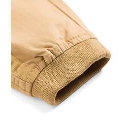 Babyhug Twill Lycra Woven Full Length Trousers With Stretch & Cargo Pockets - Khaki