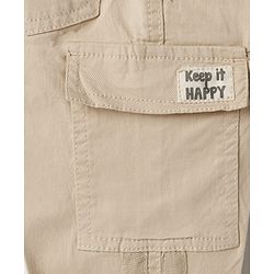 Babyhug Twill Lycra Woven Full Length Trousers With Stretch & Cargo Pockets - Khaki