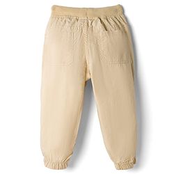 Babyhug Poplin Cotton Woven Full Length Trouser Pants with Patch & Pockets - Light Blue