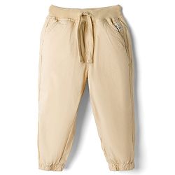 Babyhug Poplin Cotton Woven Full Length Trouser Pants with Patch & Pockets - Light Blue